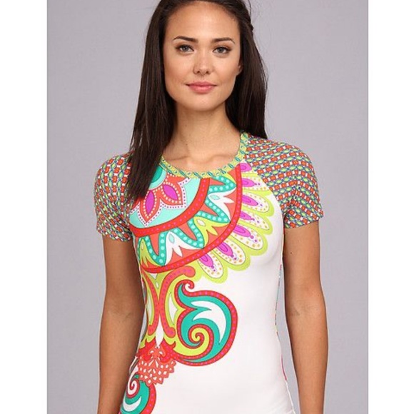 Trina Turk Boho Carnival Gaurd Swim Bikini Top Size XS - Picture 9 of 12